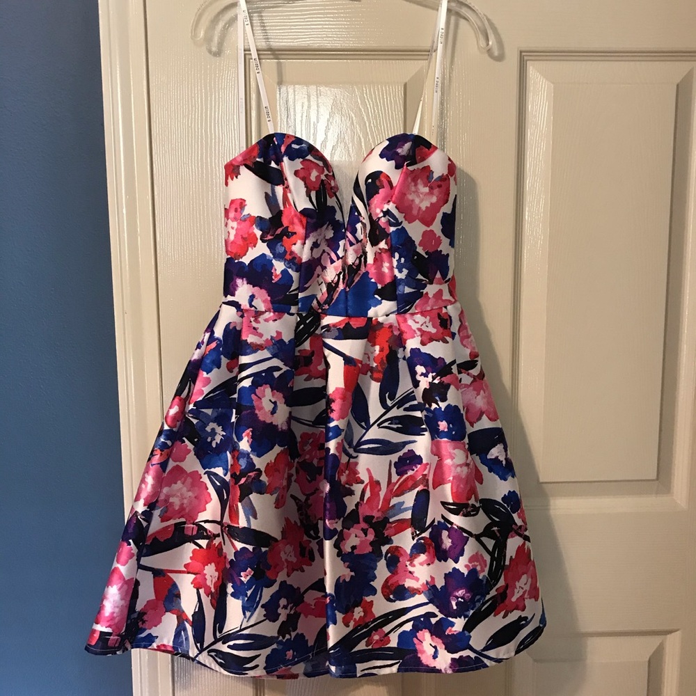 Strapless floral dress